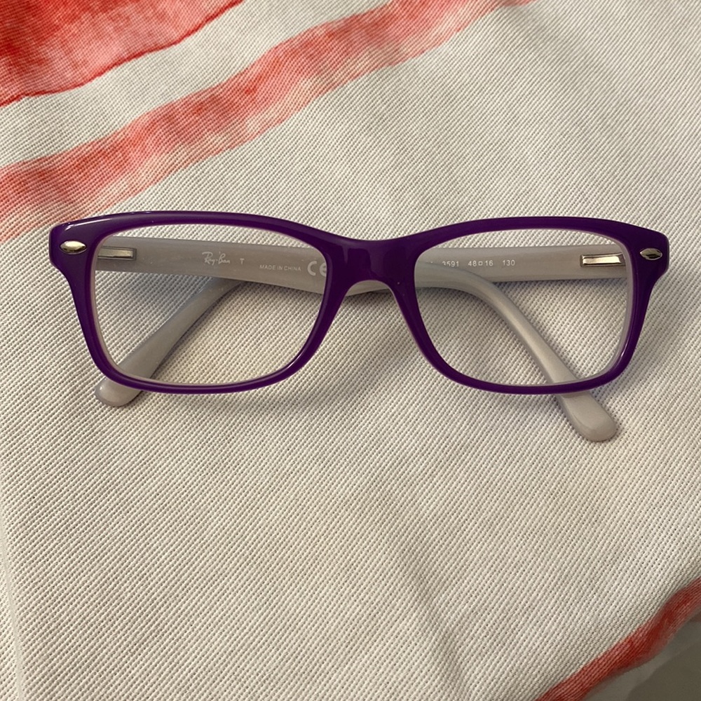 RayBan Jr Frames RB 1531 3591 48-16-130 Violet Opal Ice Wayfarer Case Cloth New!
